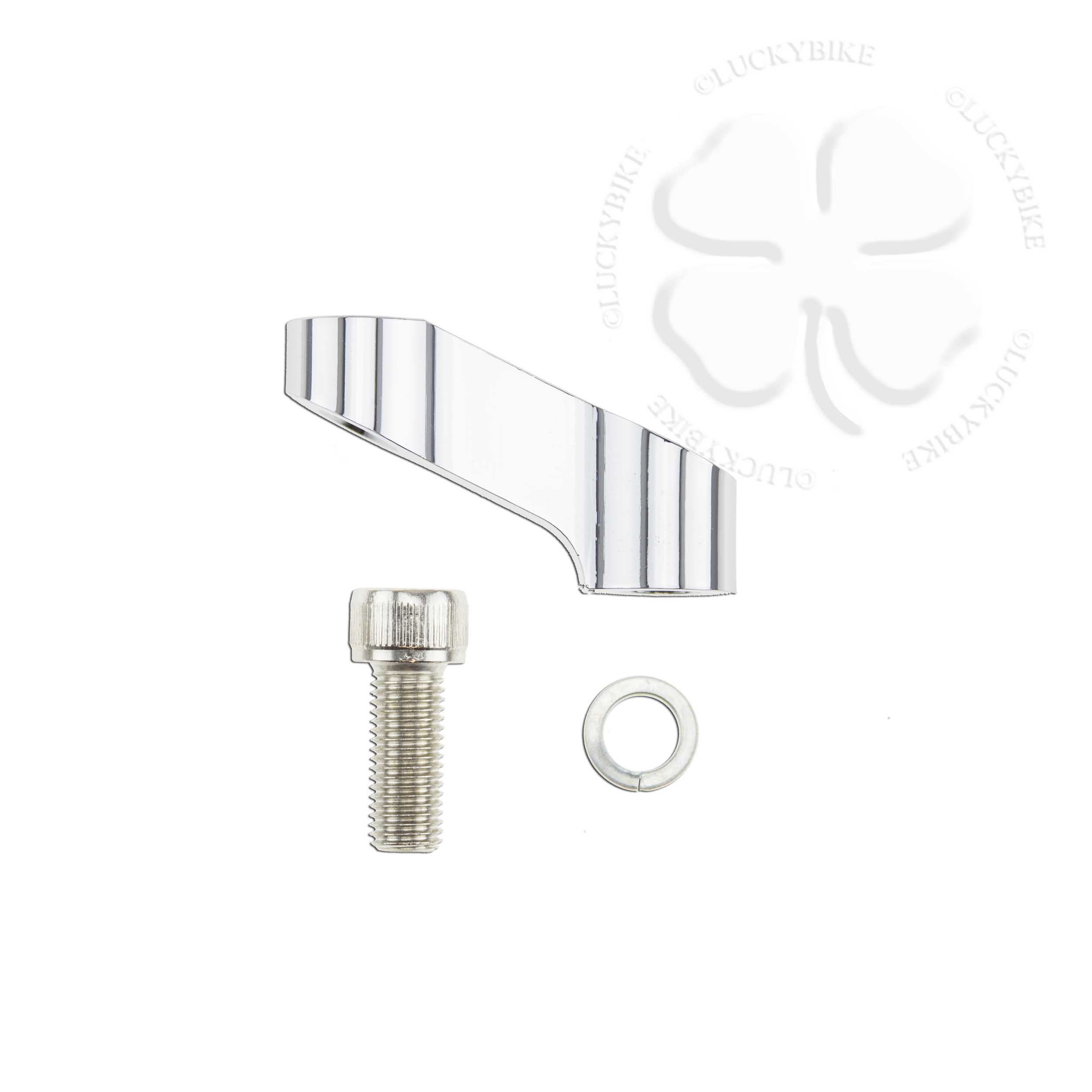 Chrome 2x Mirror Riser Set Universal 10mm Mount Extender Right