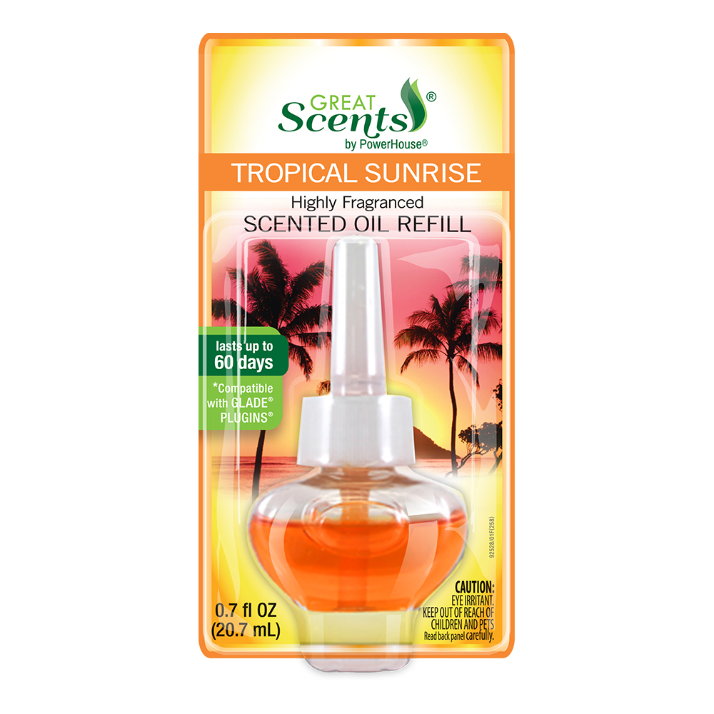 Great Scents Plug In Air Freshener & Odor Eliminator Tropical Sunrise