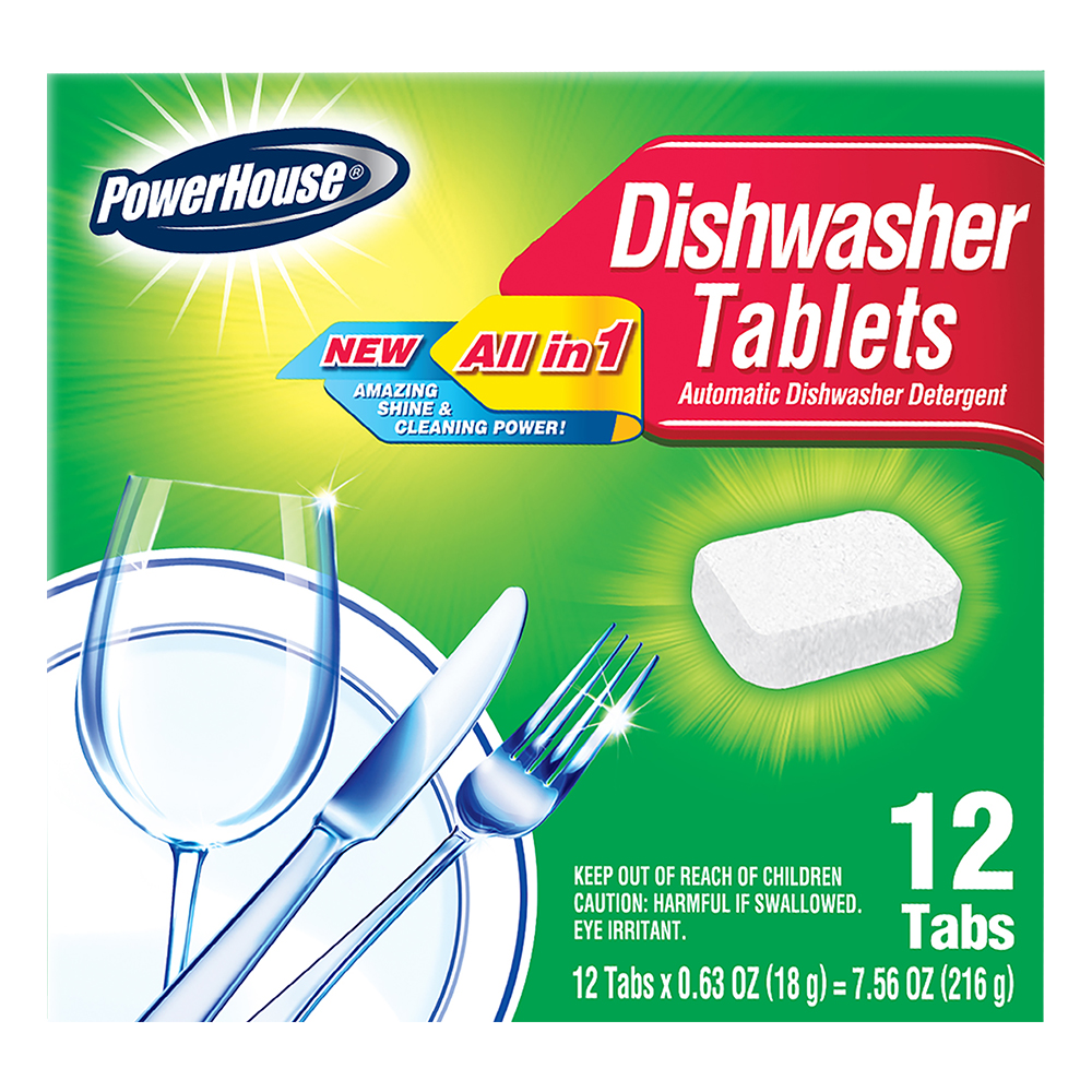 PowerHouse Dishwasher Tablets. Efficient and Easy to use. Fresh Scent. 12 Tabs 808829108453 | eBay