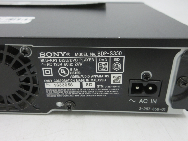 Sony BDP-S350 Blu-Ray Disc/DVD Player w/ Remote 27242737501 | eBay